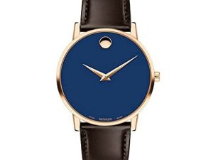 Movado 0607316 Cadran bleu Bracelet en cuir
