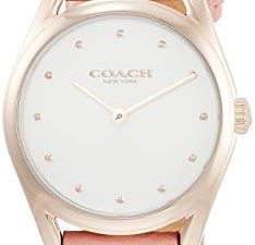 Coach Montre Femme Quartz Cadran Blanc Cuir