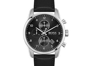HUGO Black Montre à quartz en acier