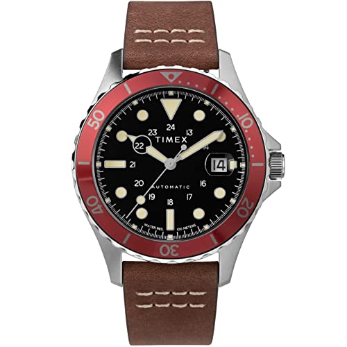 Timex Navi XL 41mm Automatique Rouge Marron Timex Navi XL 41mm Automatique Rouge Marron