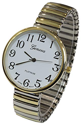 Montre à bracelet extensible bicolore très large Montre à bracelet extensible bicolore très large