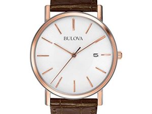 Bulova Montre classique avec bracelet en cuir
