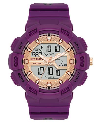 Steve Madden Montre unisexe analogique-numérique chronographe avec Steve Madden Montre unisexe analogique-numérique chronographe avec