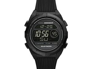 Fossil Everett Montre numérique en acier inoxydable