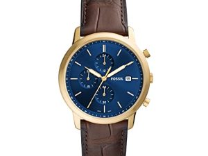 Fossil pour homme minimaliste en acier inoxydable