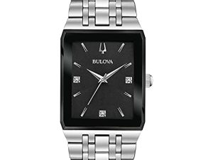 Bulova Montre à quartz moderne en acier