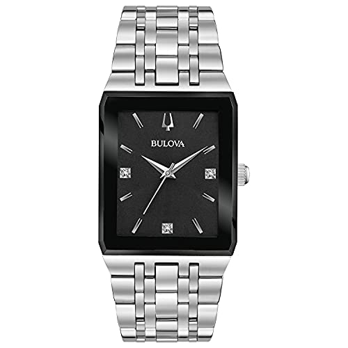 Bulova Montre à quartz moderne en acier Bulova Montre à quartz moderne en acier