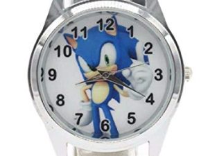 Montre-bracelet Sonic Hedgehog en cuir véritable