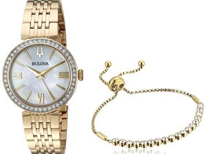 Bulova Coffret classique en acier inoxydable doré