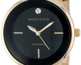 Anne Klein AK/1414BKGB Montre-bracelet ornée de diamants