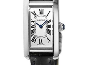 Cartier Tank Américaine Acier Inoxydable Cuir Bleu
