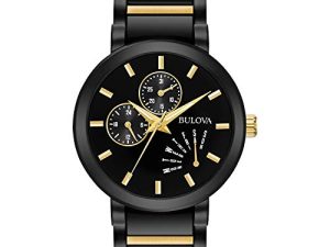 Bulova Montre multifonction moderne en acier inoxydable