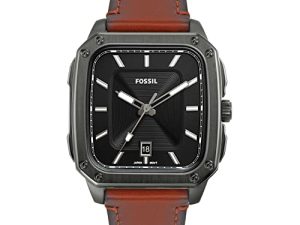 Fossil Montre carrée en acier inoxydable avec