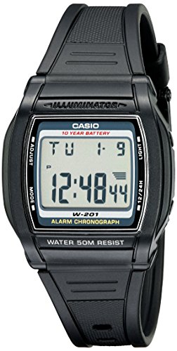 Casio W201-1AV Montre chronographe résistante à l'eau Casio W201-1AV Montre chronographe résistante à l'eau