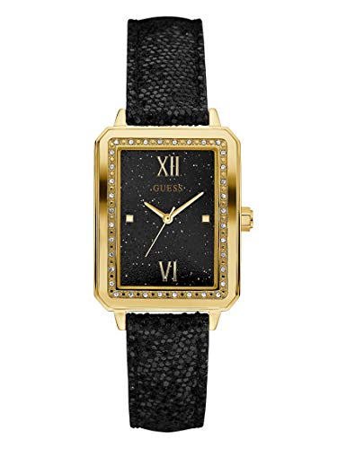 Montre rectangulaire noire et dorée GUESS Factory Montre rectangulaire noire et dorée GUESS Factory