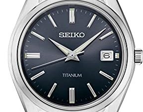 SEIKO Mens Essential TI DRK Bleu Dia
