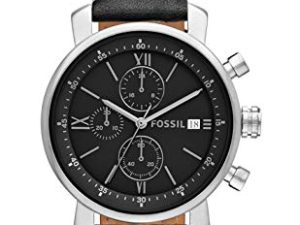 Montre Rhett chronographe en cuir noir
