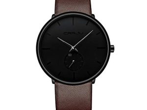 Montres pour Homme Ultra-Mince Minimaliste Étanche-Mode Montre-Bracelet