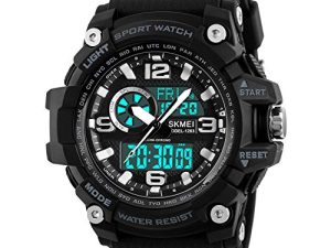 Mens analogique numérique LED 50M étanche montre