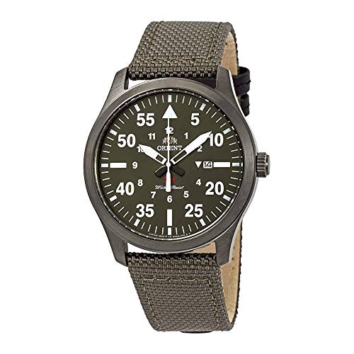 Orient Flight Cadran Vert Toile Verte Montre Orient Flight Cadran Vert Toile Verte Montre
