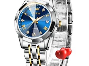 OLEVS Femme Argent Montres Mode Robe Diamant