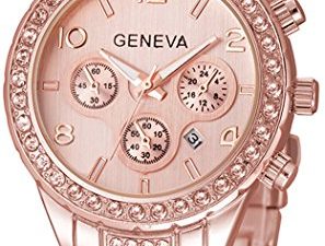 Montre à quartz unisexe de luxe pavée