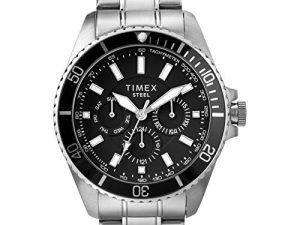 Timex Montre-bracelet multifonction analogique en acier inoxydable